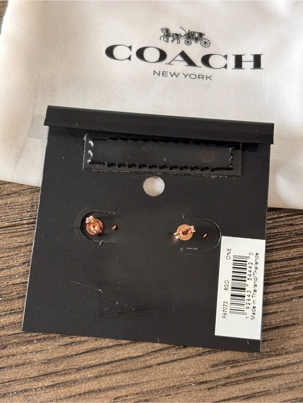 🆕 NWT Coach Rose Gold Open Circle Halo Logo Earrings ✨ Retail $88 - Picture 2 of 5